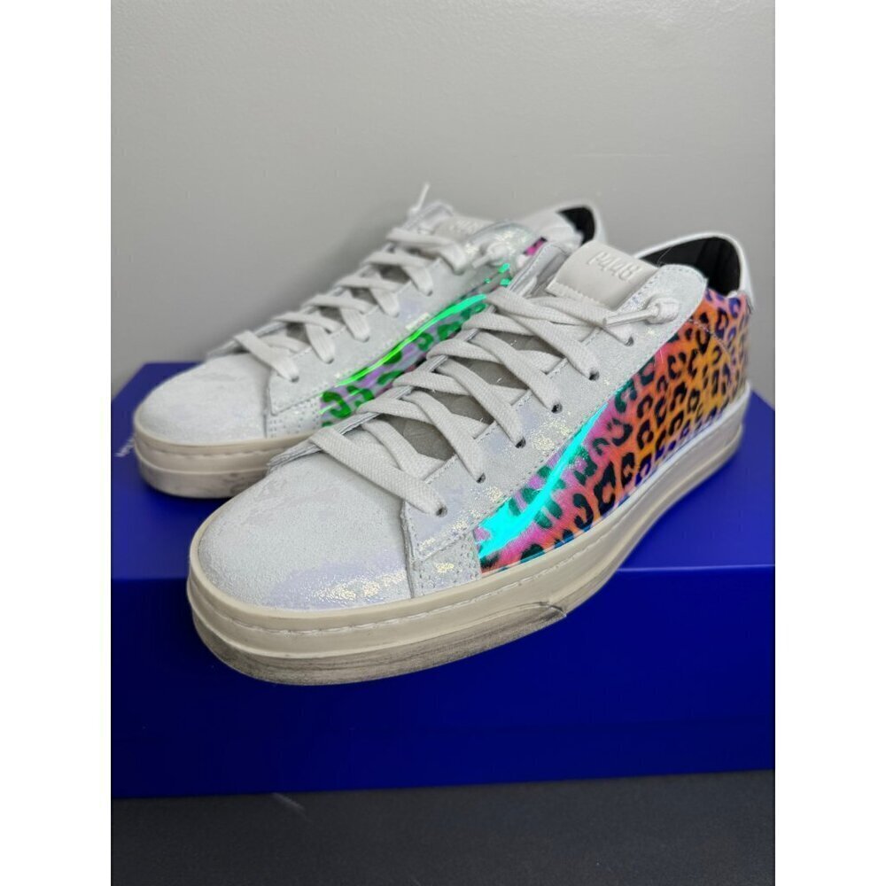 P448 Jack Leopard Hologram Sneakers Colorful Size 37 US 7 NEW $298